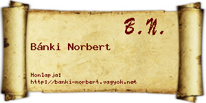 Bánki Norbert névjegykártya